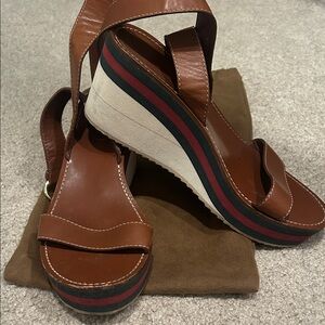 Gucci Brown Platform Sandals